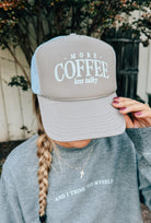 More Coffee Khaki/White Foam Trucker Hat-hat-Krush Kandy, Women's Online Fashion Boutique Located in Phoenix, Arizona (Scottsdale Area)