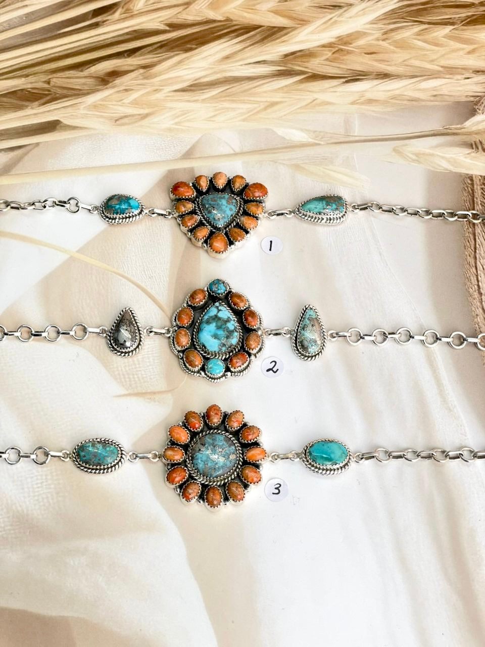 Persian Turquoise & Orange Mohave Bracelets sn 11-Bracelets-Krush Kandy, Women's Online Fashion Boutique Located in Phoenix, Arizona (Scottsdale Area)