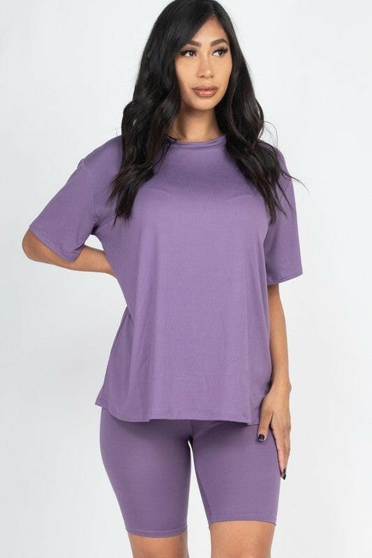 Loose Fit Oversized Bike Short Set| S-2X-2 Piece Outfit Sets-Krush Kandy, Women's Online Fashion Boutique Located in Phoenix, Arizona (Scottsdale Area)