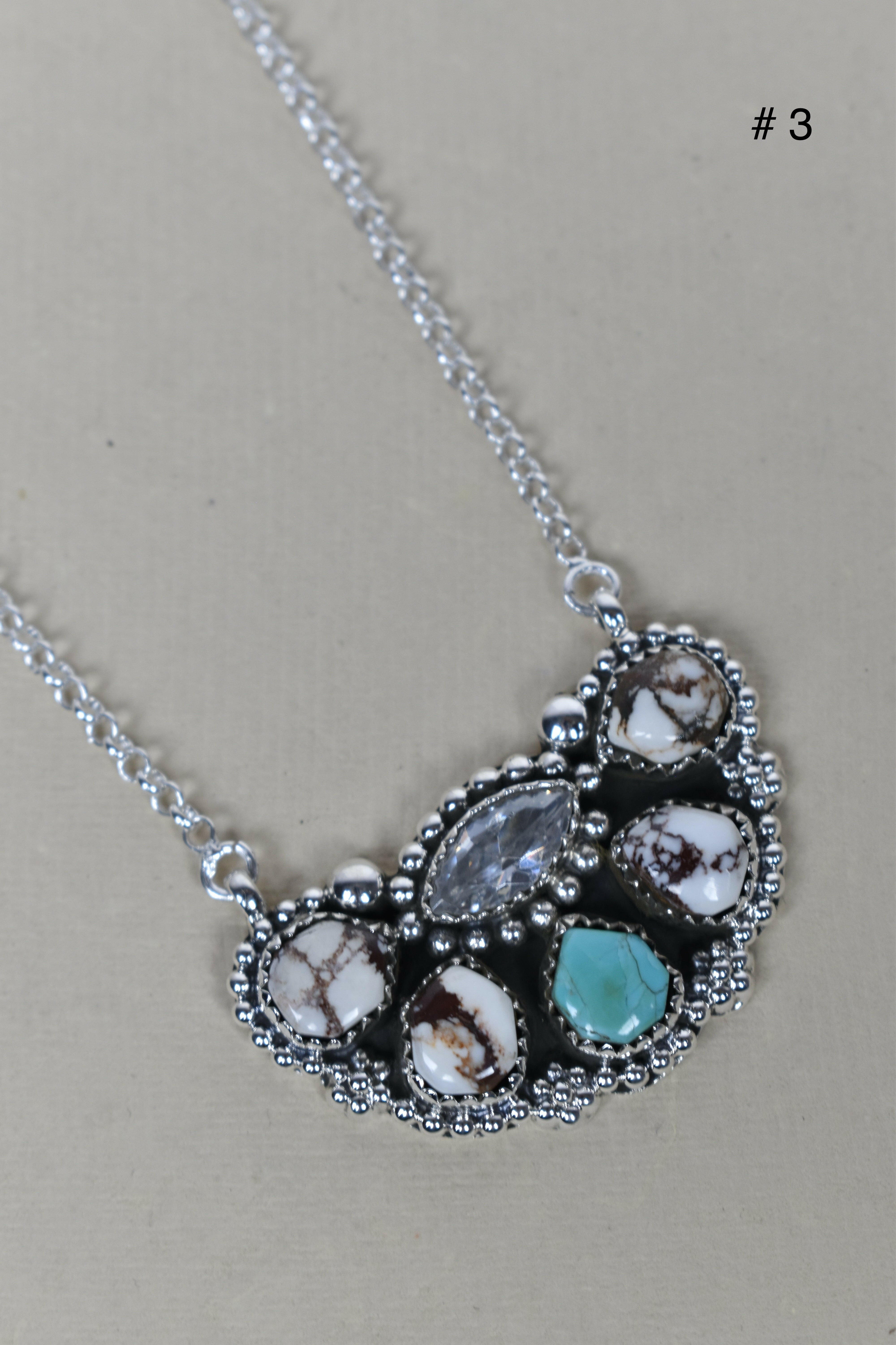 Paw Pad CZ & Stone Necklace-Pendant Necklaces-Krush Kandy, Women's Online Fashion Boutique Located in Phoenix, Arizona (Scottsdale Area)