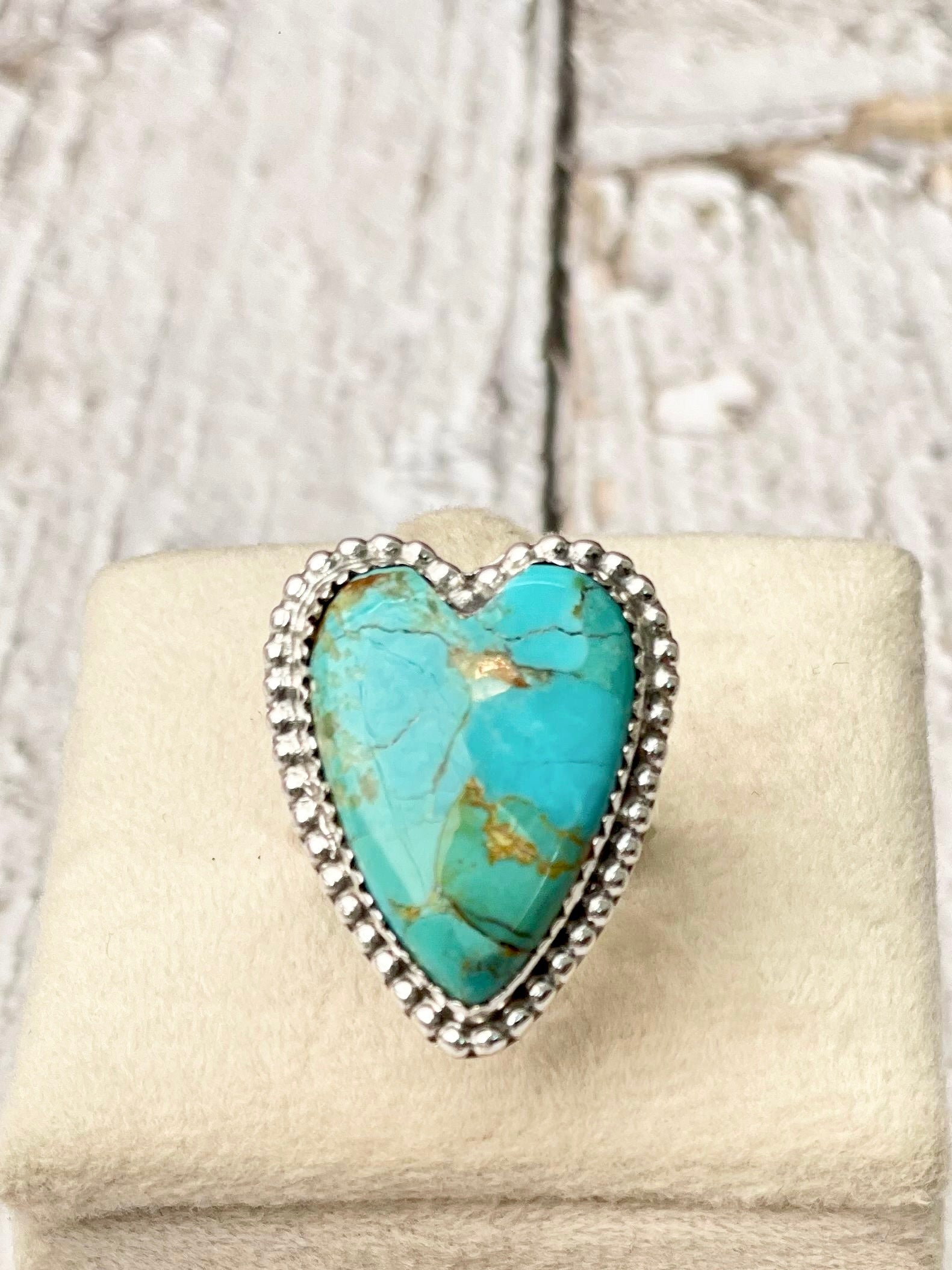 Long Heart Sterling Silver Ring-Statement Rings-Krush Kandy, Women's Online Fashion Boutique Located in Phoenix, Arizona (Scottsdale Area)