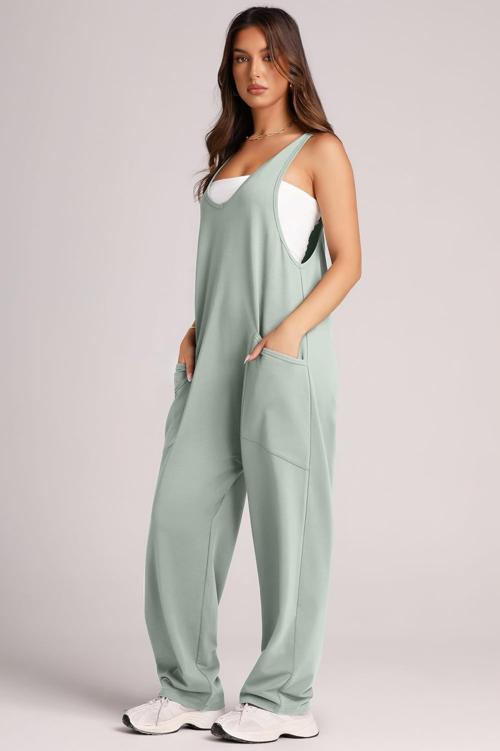 Wide Strap Jumpsuit with Pockets-Jumpsuits & Rompers-Krush Kandy, Women's Online Fashion Boutique Located in Phoenix, Arizona (Scottsdale Area)