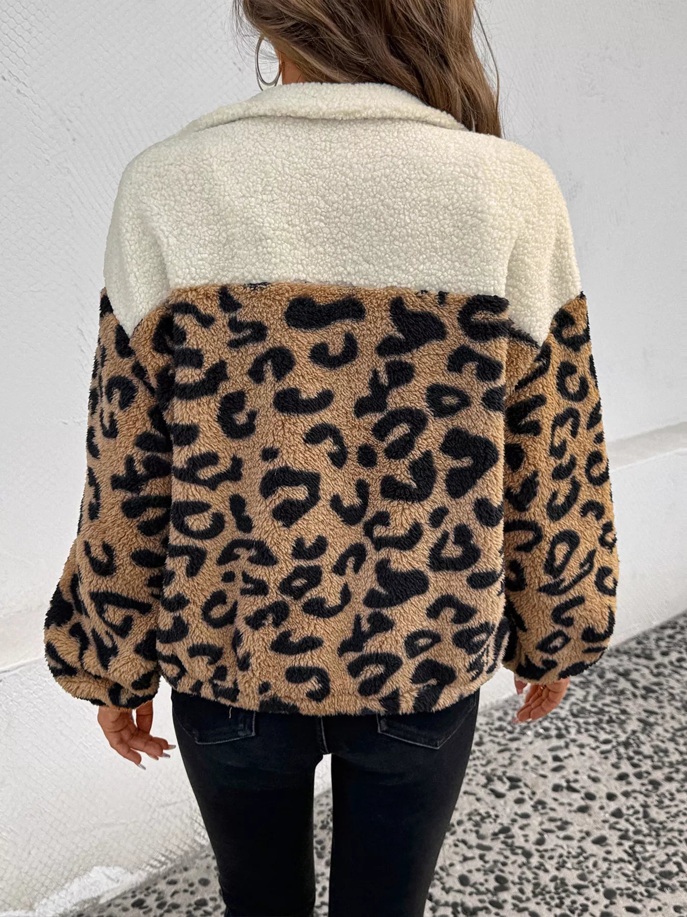 Leopard Zip Up Fleece Jacket-Jackets-Krush Kandy, Women's Online Fashion Boutique Located in Phoenix, Arizona (Scottsdale Area)