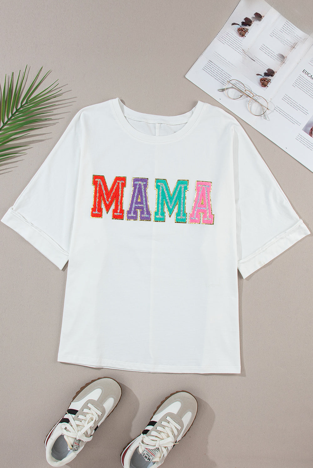 MAMA Round Neck Short Sleeve T-Shirt-Krush Kandy, Women's Online Fashion Boutique Located in Phoenix, Arizona (Scottsdale Area)