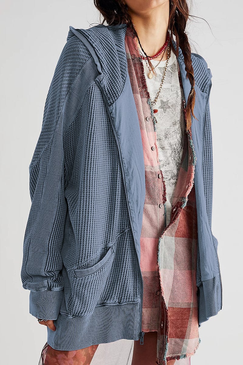 Zip-Up Long Sleeve Jacket-Jackets-Krush Kandy, Women's Online Fashion Boutique Located in Phoenix, Arizona (Scottsdale Area)