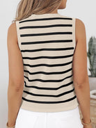 Striped V-Neck Knit Vest-Krush Kandy, Women's Online Fashion Boutique Located in Phoenix, Arizona (Scottsdale Area)