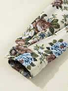 Floral Print Zip Up Contrast Collared Jacket-Jacket-Krush Kandy, Women's Online Fashion Boutique Located in Phoenix, Arizona (Scottsdale Area)