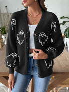 Ghost V-Neck Dropped Shoulder Cardigan-Cardigans-Krush Kandy, Women's Online Fashion Boutique Located in Phoenix, Arizona (Scottsdale Area)