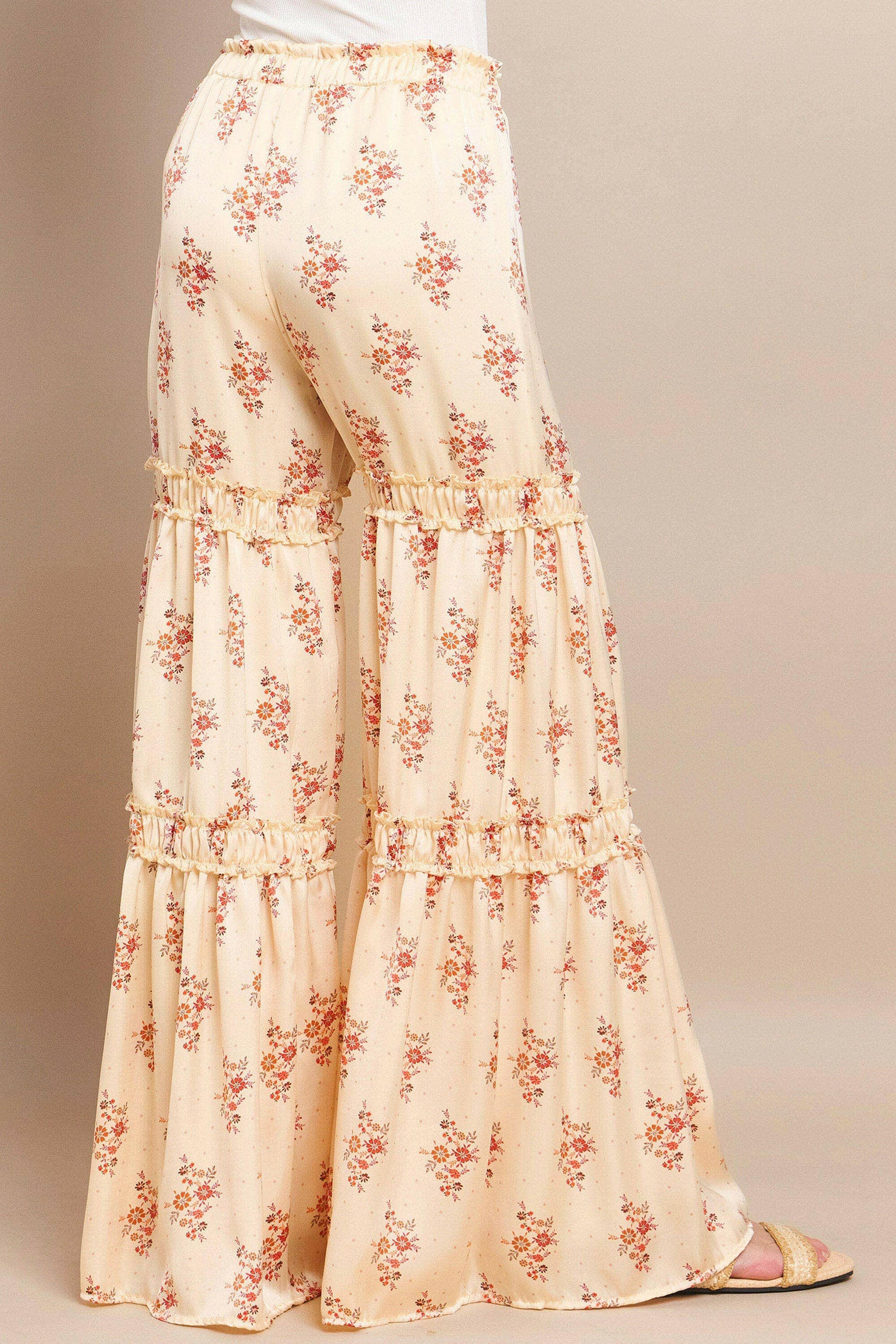 Peach Blossom Palazzo Pants-Pants-Krush Kandy, Women's Online Fashion Boutique Located in Phoenix, Arizona (Scottsdale Area)