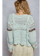 POL Scalloped Edge Detail Pointed Cardigan-Cardigans-Krush Kandy, Women's Online Fashion Boutique Located in Phoenix, Arizona (Scottsdale Area)