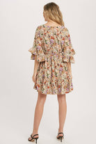 Floral Print Angel Sleeves Dress-Dresses-Krush Kandy, Women's Online Fashion Boutique Located in Phoenix, Arizona (Scottsdale Area)