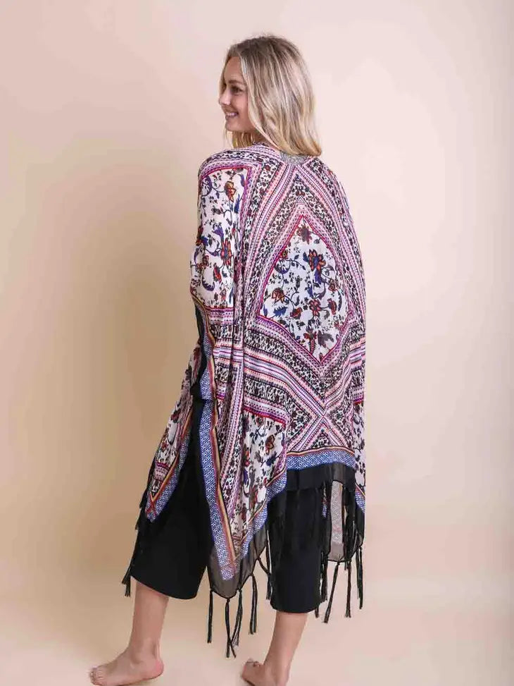 Bohemian Diamond Tassel Kimono-Kimonos-Krush Kandy, Women's Online Fashion Boutique Located in Phoenix, Arizona (Scottsdale Area)