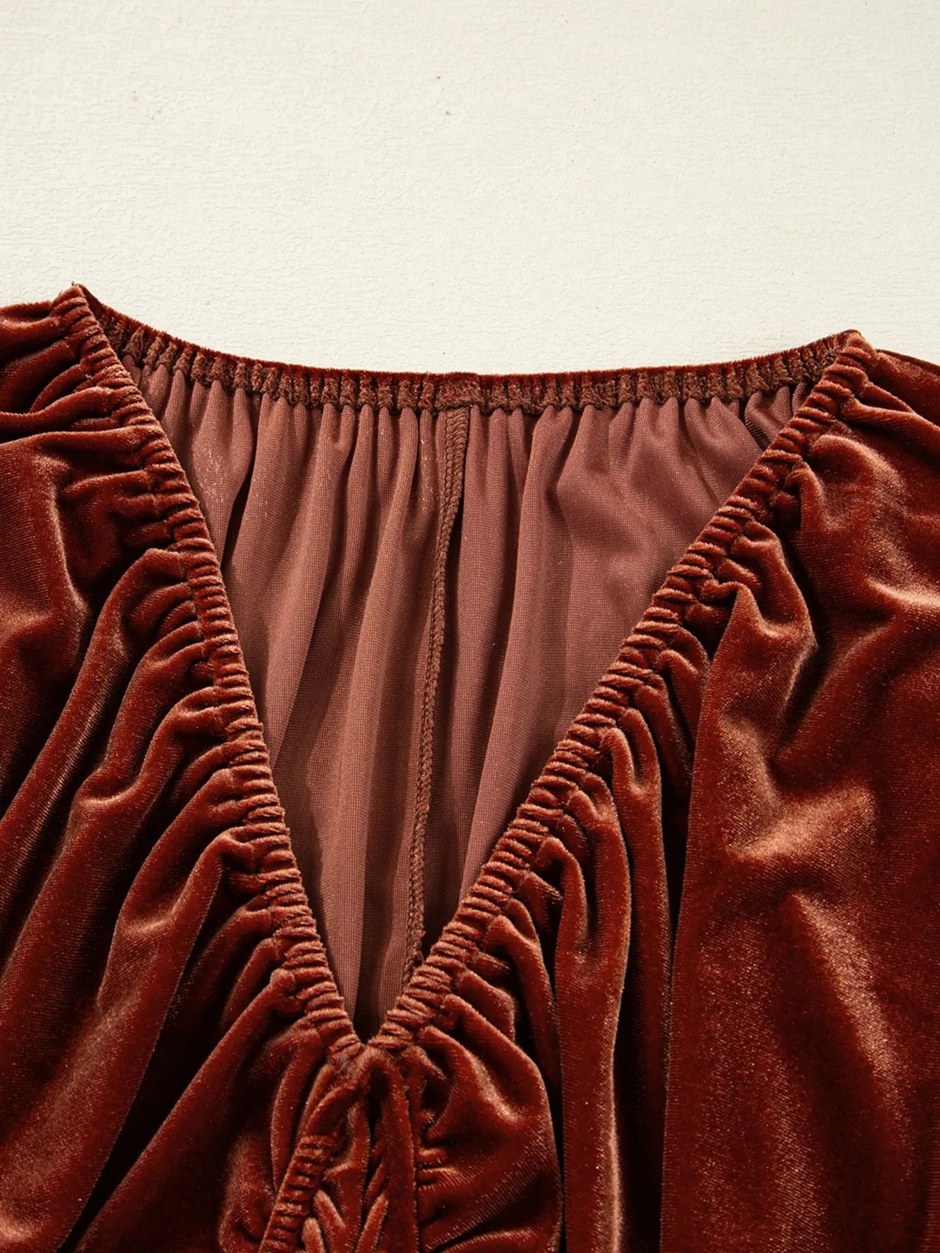 V Neck Puff Sleeve Velvet Dress-Dresses-Krush Kandy, Women's Online Fashion Boutique Located in Phoenix, Arizona (Scottsdale Area)