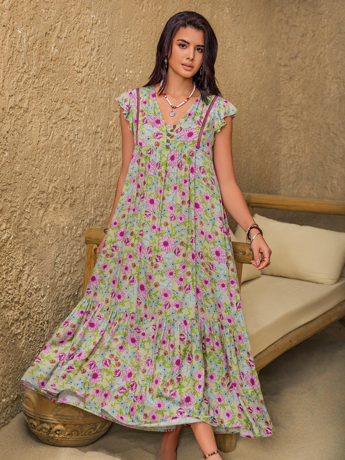 Wildflower Breeze Maxi Dress-Dresses-Krush Kandy, Women's Online Fashion Boutique Located in Phoenix, Arizona (Scottsdale Area)