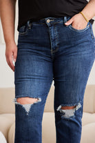 RFM Crop Dylan Full Size Tummy Control Distressed High Waist Raw Hem Jeans-Jeans-Krush Kandy, Women's Online Fashion Boutique Located in Phoenix, Arizona (Scottsdale Area)