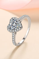 1 Carat Moissanite Heart-Shaped Ring-Rings-Krush Kandy, Women's Online Fashion Boutique Located in Phoenix, Arizona (Scottsdale Area)