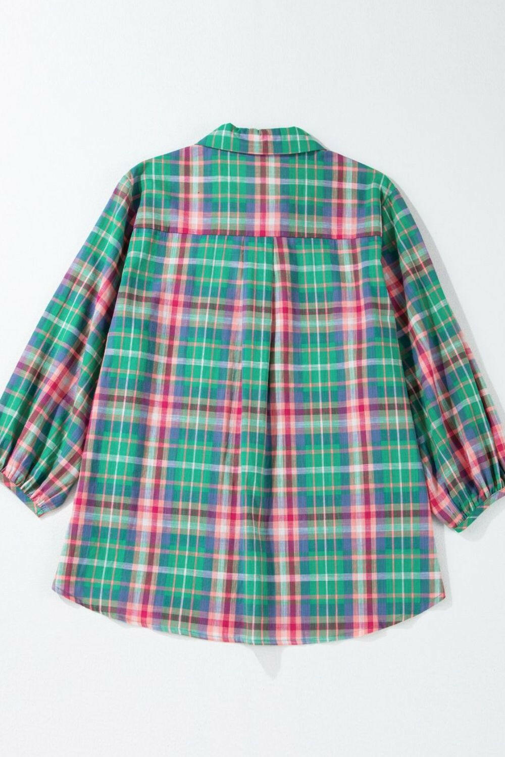 Pastel Plaid Button-Up Blouse-Blouses-Krush Kandy, Women's Online Fashion Boutique Located in Phoenix, Arizona (Scottsdale Area)