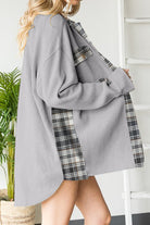 Plaid Button Down Collared Jacket-Krush Kandy, Women's Online Fashion Boutique Located in Phoenix, Arizona (Scottsdale Area)