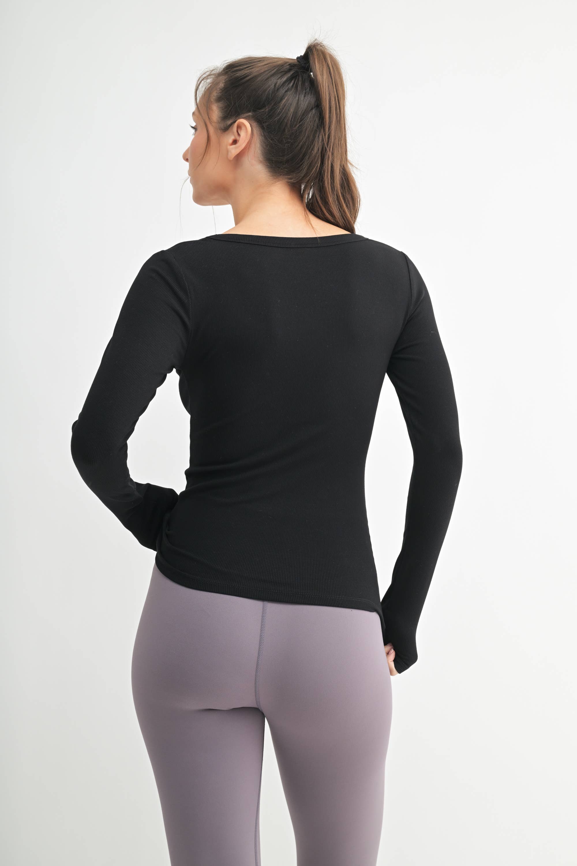 Lightweight Stretch Ribbed Long Sleeve Top-Tops-Krush Kandy, Women's Online Fashion Boutique Located in Phoenix, Arizona (Scottsdale Area)