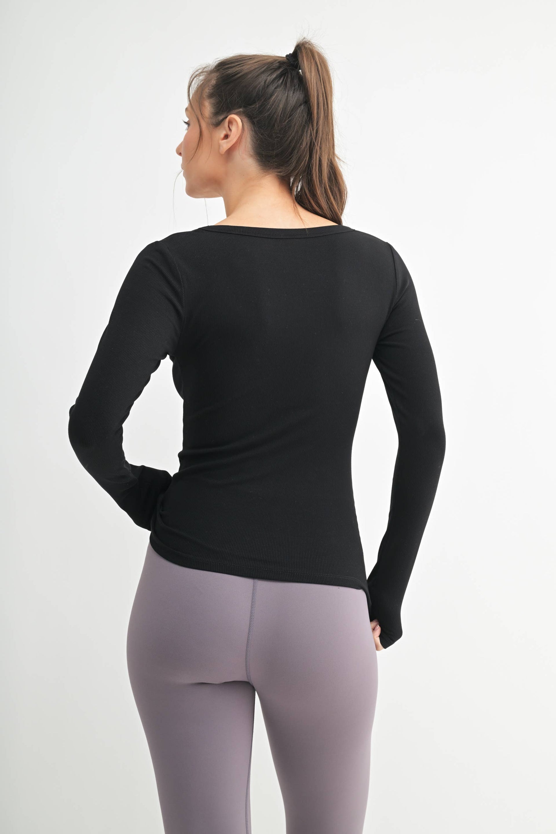 Lightweight Stretch Ribbed Long Sleeve Top-Tops-Krush Kandy, Women's Online Fashion Boutique Located in Phoenix, Arizona (Scottsdale Area)