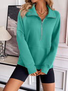 Ivy Lane Half Zip Raglan Sleeve Sweatshirt-Krush Kandy, Women's Online Fashion Boutique Located in Phoenix, Arizona (Scottsdale Area)