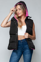 Cozy Chic: Hooded Puffer Vest Black-Vests-Krush Kandy, Women's Online Fashion Boutique Located in Phoenix, Arizona (Scottsdale Area)