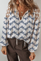 Embroidered Floral V-Neck Blouse-Long Sleeve Tops-Krush Kandy, Women's Online Fashion Boutique Located in Phoenix, Arizona (Scottsdale Area)