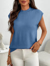 Mock Neck Cap Sleeve Knit Top-Tops-Krush Kandy, Women's Online Fashion Boutique Located in Phoenix, Arizona (Scottsdale Area)