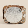 Oval Leather Disc Panel Link Belt