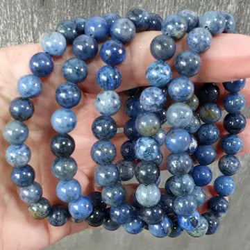 8mm Dumortierite Beaded Stretch Bracelet-Beaded Bracelets-Krush Kandy, Women's Online Fashion Boutique Located in Phoenix, Arizona (Scottsdale Area)