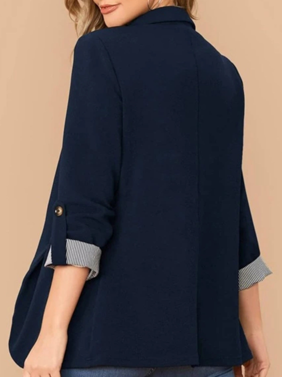 Lapel Collar Roll-Tab Sleeve Blazer-Krush Kandy, Women's Online Fashion Boutique Located in Phoenix, Arizona (Scottsdale Area)
