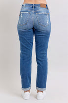 Chic Edge Button Fly Distressed Jeans-Krush Kandy, Women's Online Fashion Boutique Located in Phoenix, Arizona (Scottsdale Area)