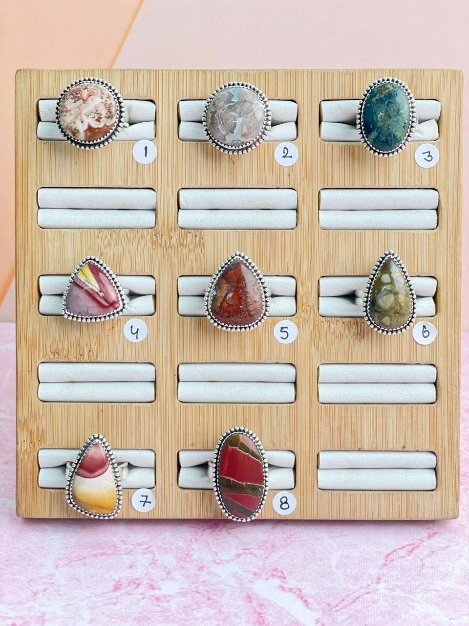 Mixed Stone Slab Rings-Rings-Krush Kandy, Women's Online Fashion Boutique Located in Phoenix, Arizona (Scottsdale Area)