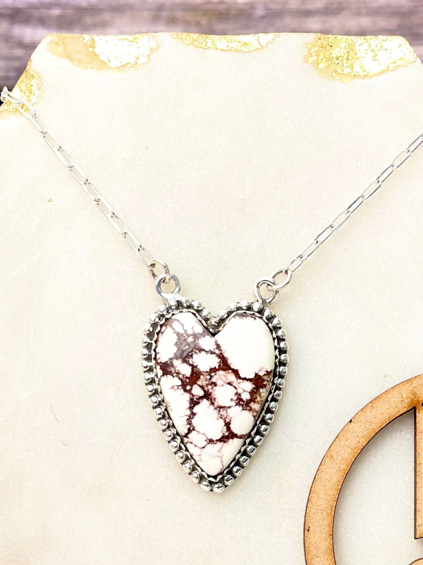 Long Heart Stone Slab Necklace MADE TO ORDER-Necklaces-Krush Kandy, Women's Online Fashion Boutique Located in Phoenix, Arizona (Scottsdale Area)