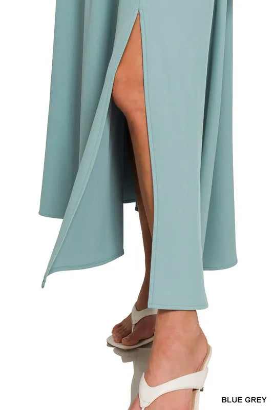 Heavy Woven Span Crop Tee & Skirt Set-2 Piece Outfit Sets-Krush Kandy, Women's Online Fashion Boutique Located in Phoenix, Arizona (Scottsdale Area)