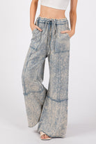 Mineral Washed Terry Wide Leg Pants-Bottoms-Krush Kandy, Women's Online Fashion Boutique Located in Phoenix, Arizona (Scottsdale Area)