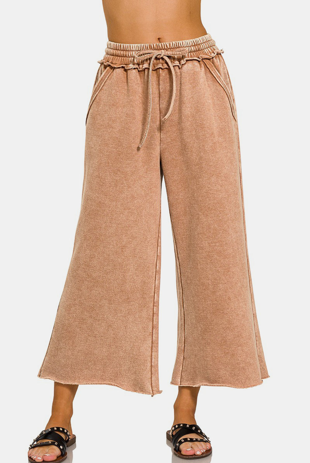 Zenana Acid Wash Fleece Wide Leg Pants-Krush Kandy, Women's Online Fashion Boutique Located in Phoenix, Arizona (Scottsdale Area)