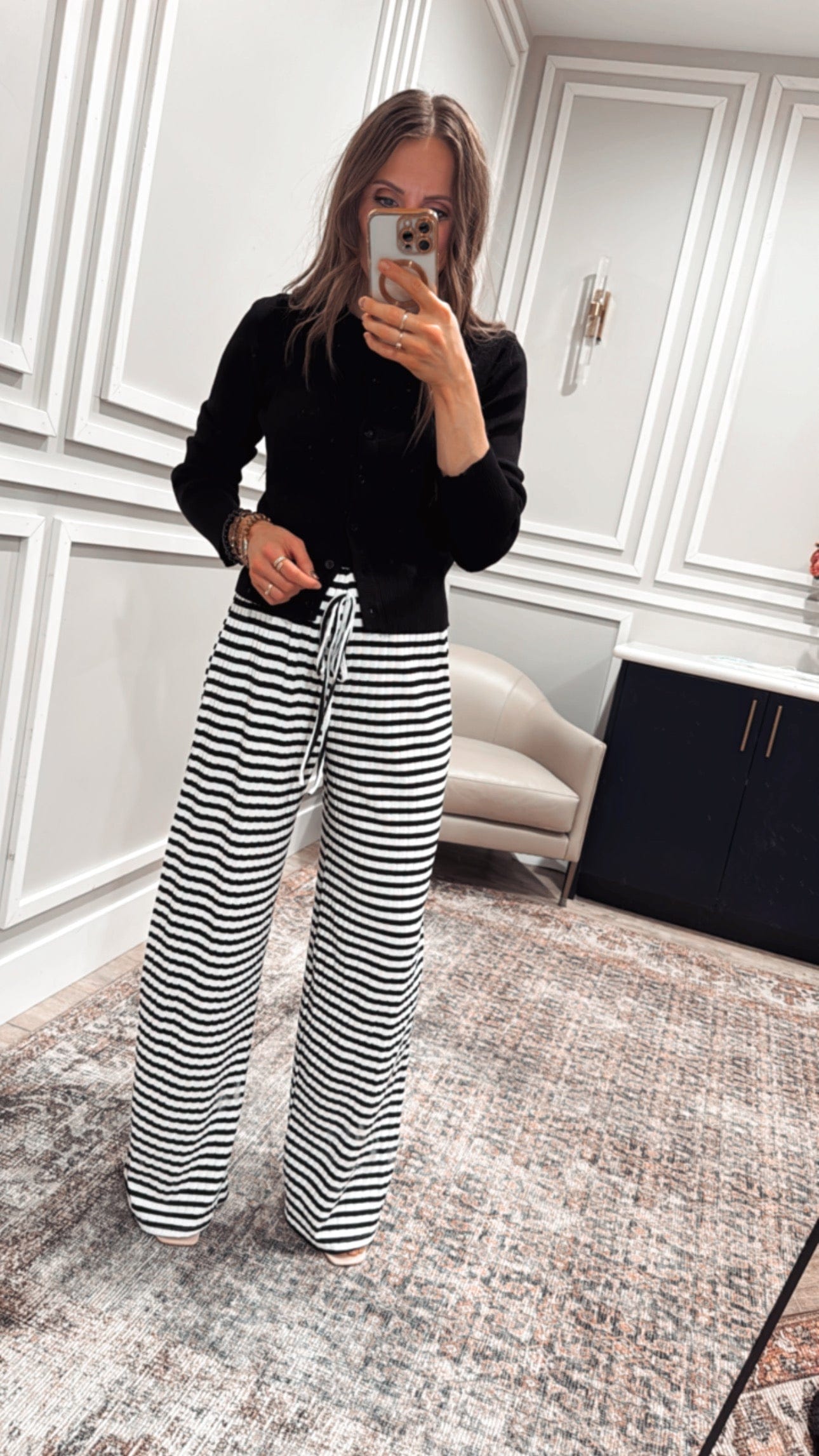 Wide Leg Stripe Tie Pants-Pants-Krush Kandy, Women's Online Fashion Boutique Located in Phoenix, Arizona (Scottsdale Area)