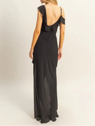 HYFVE Chiffon Ruffle Trim Midi Dress-Dresses-Krush Kandy, Women's Online Fashion Boutique Located in Phoenix, Arizona (Scottsdale Area)