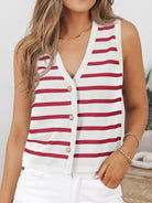 Striped V-Neck Knit Vest-Krush Kandy, Women's Online Fashion Boutique Located in Phoenix, Arizona (Scottsdale Area)