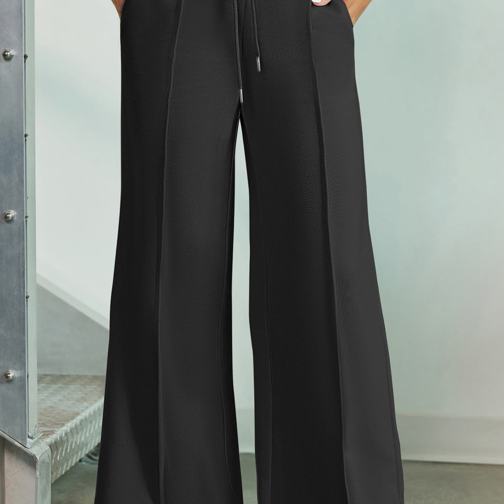 Drawstring Wide Leg Pants with Pockets-Krush Kandy, Women's Online Fashion Boutique Located in Phoenix, Arizona (Scottsdale Area)