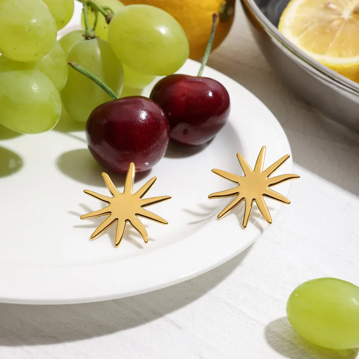 18K Gold-Plated Starburst Stud Earrings-Earrings-Krush Kandy, Women's Online Fashion Boutique Located in Phoenix, Arizona (Scottsdale Area)