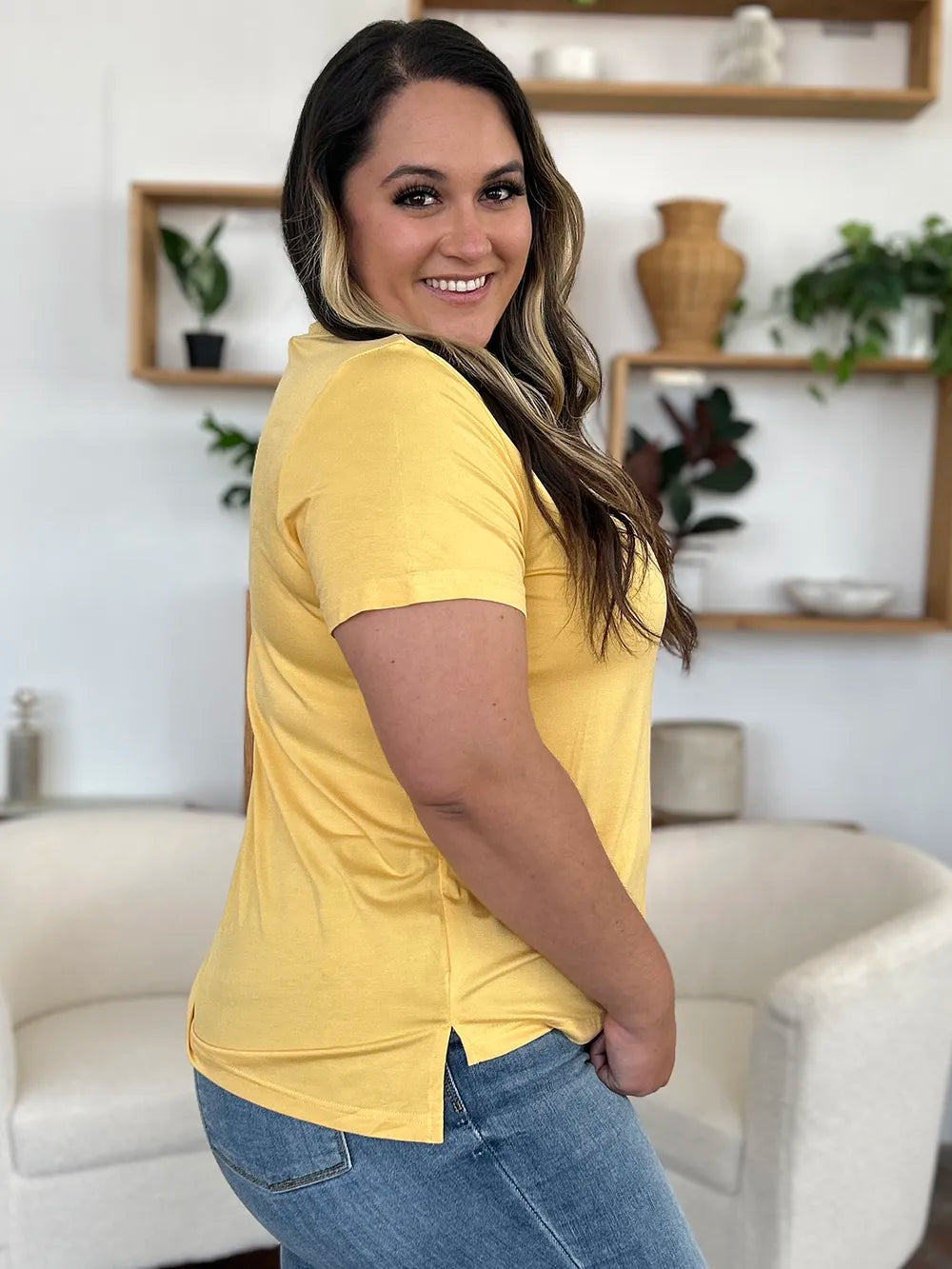 Basic Bae Essential V-Neck Bamboo Top-Tops-Krush Kandy, Women's Online Fashion Boutique Located in Phoenix, Arizona (Scottsdale Area)