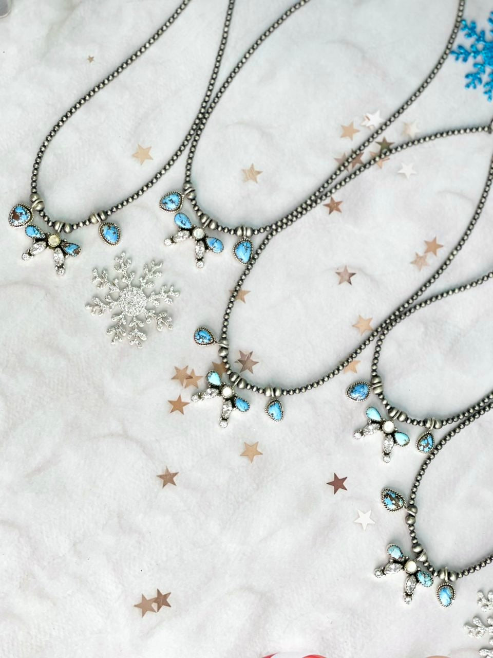 Winter Frost Golden Hills Bow Beads Necklace-Necklaces-Krush Kandy, Women&#39;s Online Fashion Boutique Located in Phoenix, Arizona (Scottsdale Area)