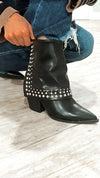 Edgy Chic Studded Fold-Over Bootie-Boots-Krush Kandy, Women's Online Fashion Boutique Located in Phoenix, Arizona (Scottsdale Area)