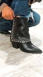 Edgy Chic Studded Fold-Over Bootie-Sneakers-Krush Kandy, Women's Online Fashion Boutique Located in Phoenix, Arizona (Scottsdale Area)