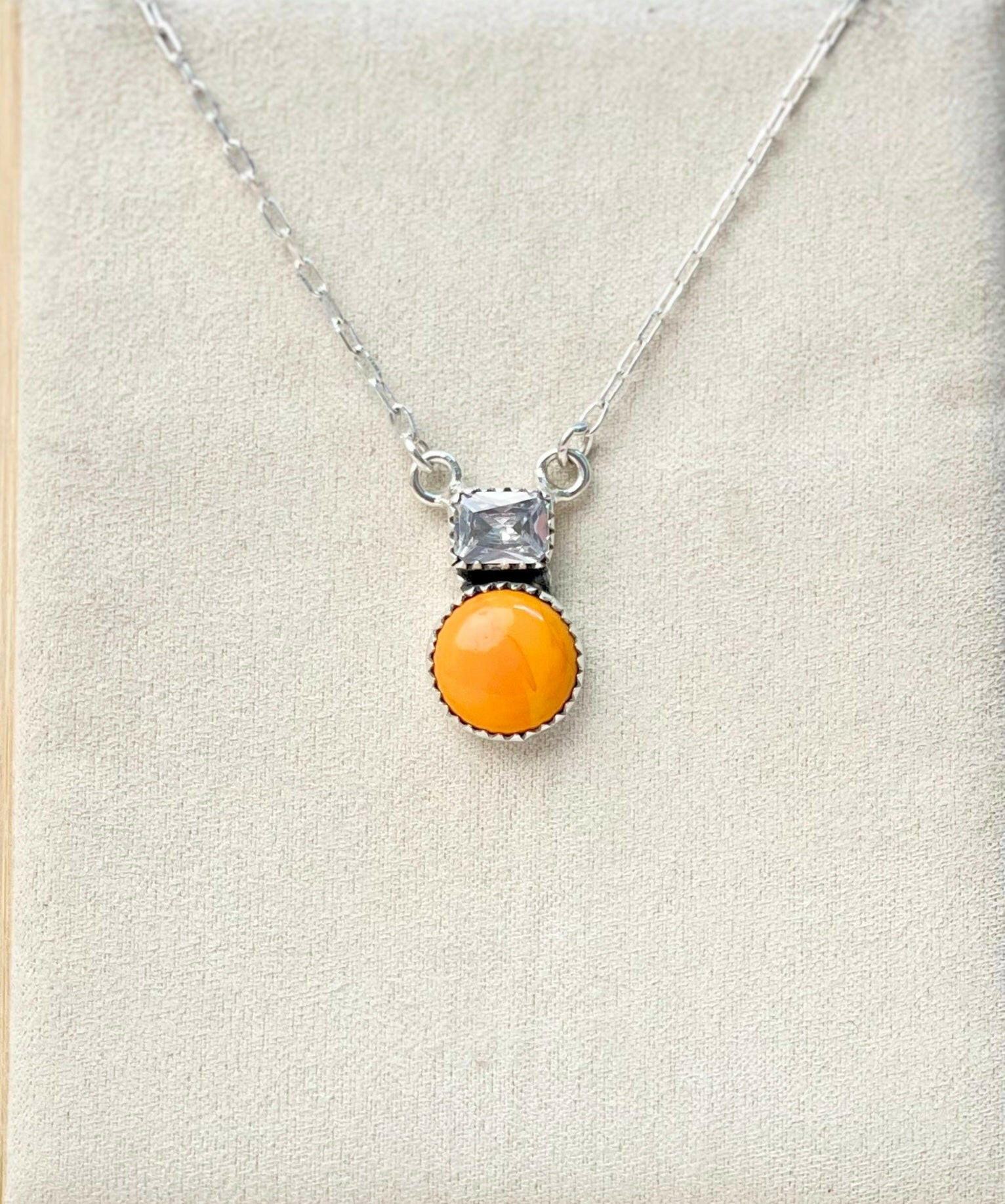 Tangerine Rosarita CZ Dainty Necklace-Necklaces-Krush Kandy, Women's Online Fashion Boutique Located in Phoenix, Arizona (Scottsdale Area)