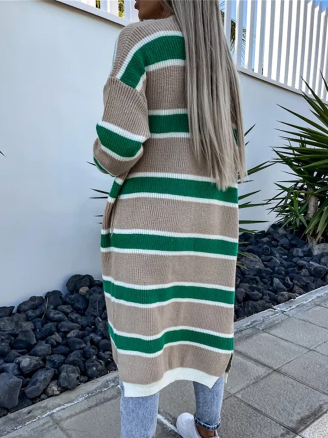 Striped Open Front Longline Cardigan-Krush Kandy, Women's Online Fashion Boutique Located in Phoenix, Arizona (Scottsdale Area)