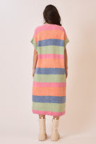Color Block Sleeveless Knit Long Cardigan-Cardigans-Krush Kandy, Women's Online Fashion Boutique Located in Phoenix, Arizona (Scottsdale Area)