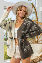 BiBi Open Front Long Sleeve Contrast Cardigan-Krush Kandy, Women's Online Fashion Boutique Located in Phoenix, Arizona (Scottsdale Area)